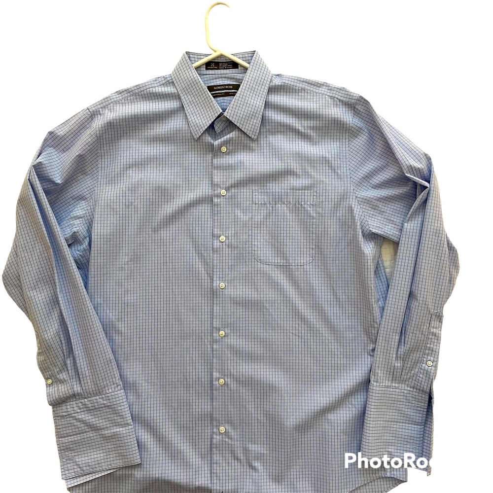Nordstrom Men’s Long Sleeve Shirt Plaid Button Up 16.5 Traditional Fit Cotton